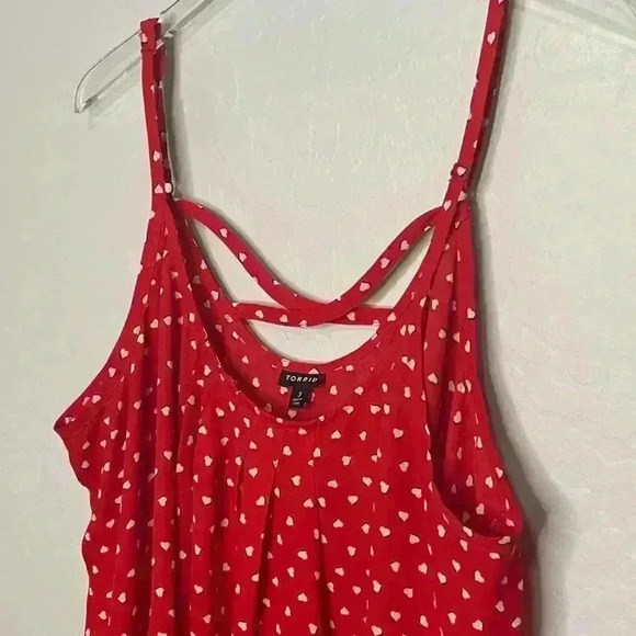 Torrid Red and White Heart Strappy Tank Cami 3 3X 22/24 - Picture 4 of 8
